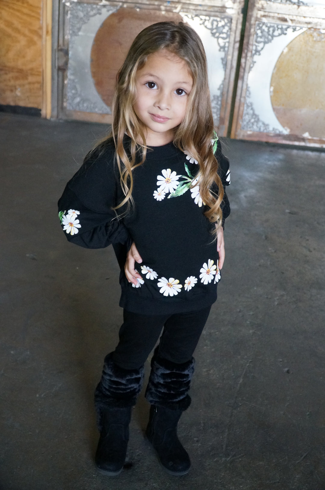 LEGGINGS WITH FAUX FUR CUFF