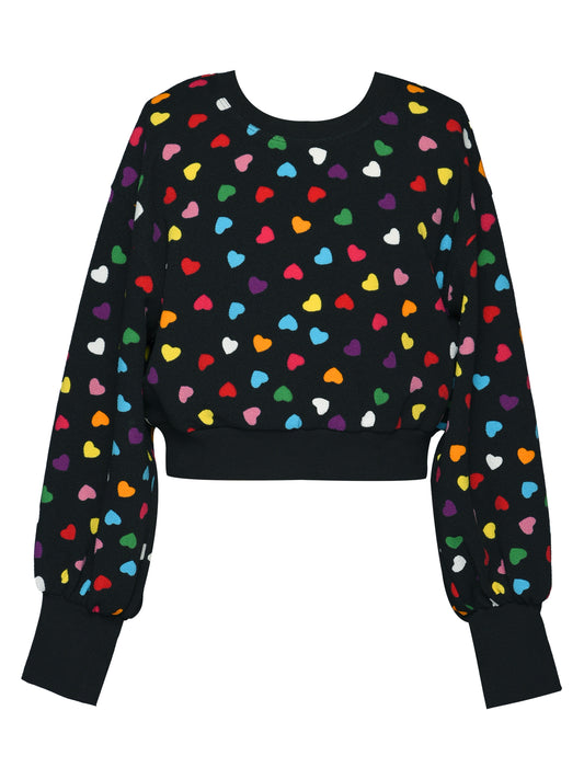 All Over Heart Print Sweatshirt
