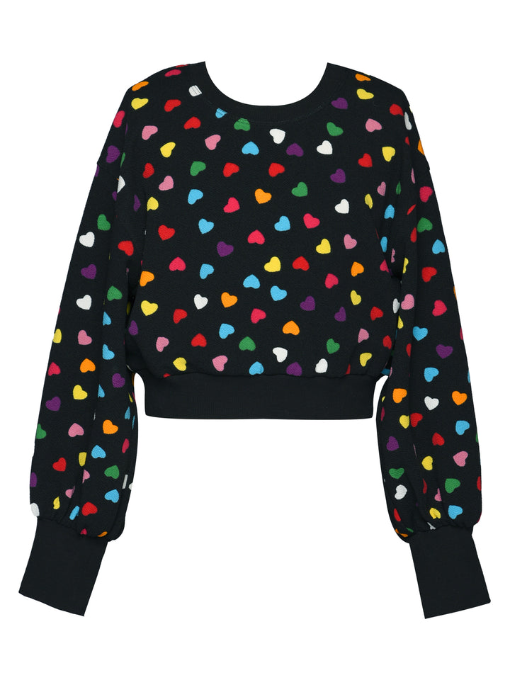 All Over Heart Print Sweatshirt