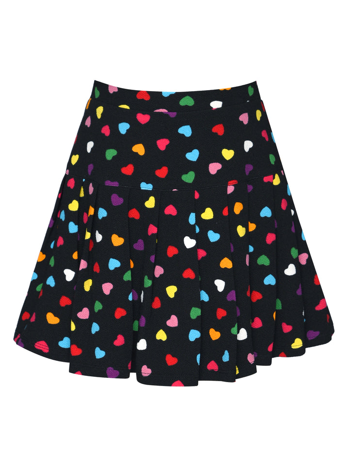 ALL OVER HEART PRINT SKORT