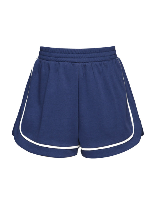 CONTRAST PIPED PULL ON SWEATSHORTS