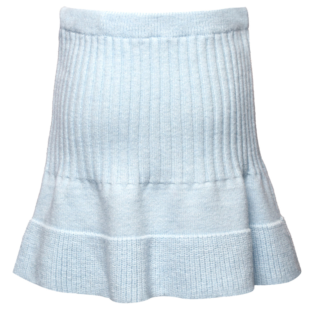 SWEATER SKIRT WITH FLOWER APPLIQUE