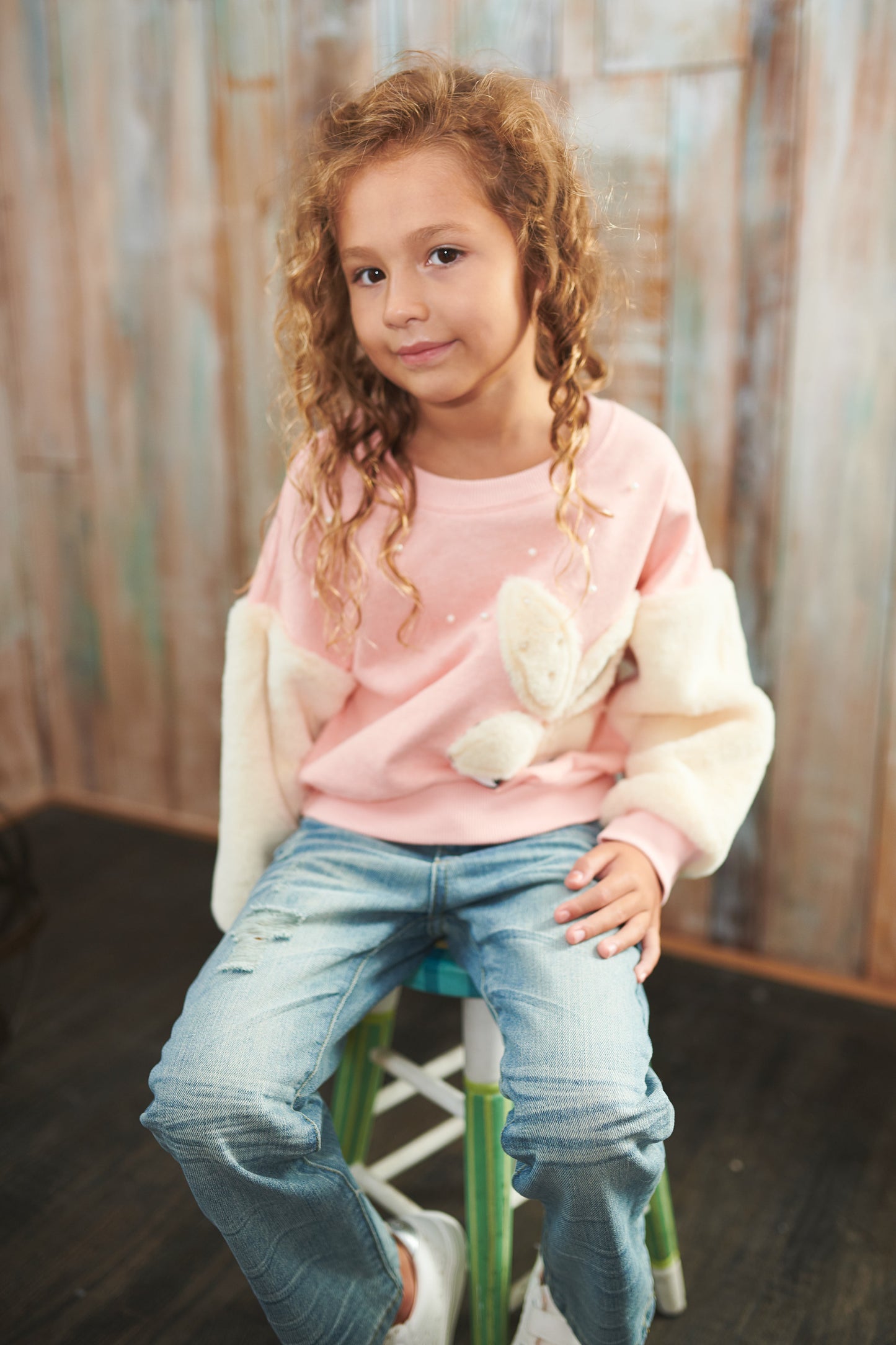 LONG SLEEVE TOP WITH BUNNY EARS & FACE