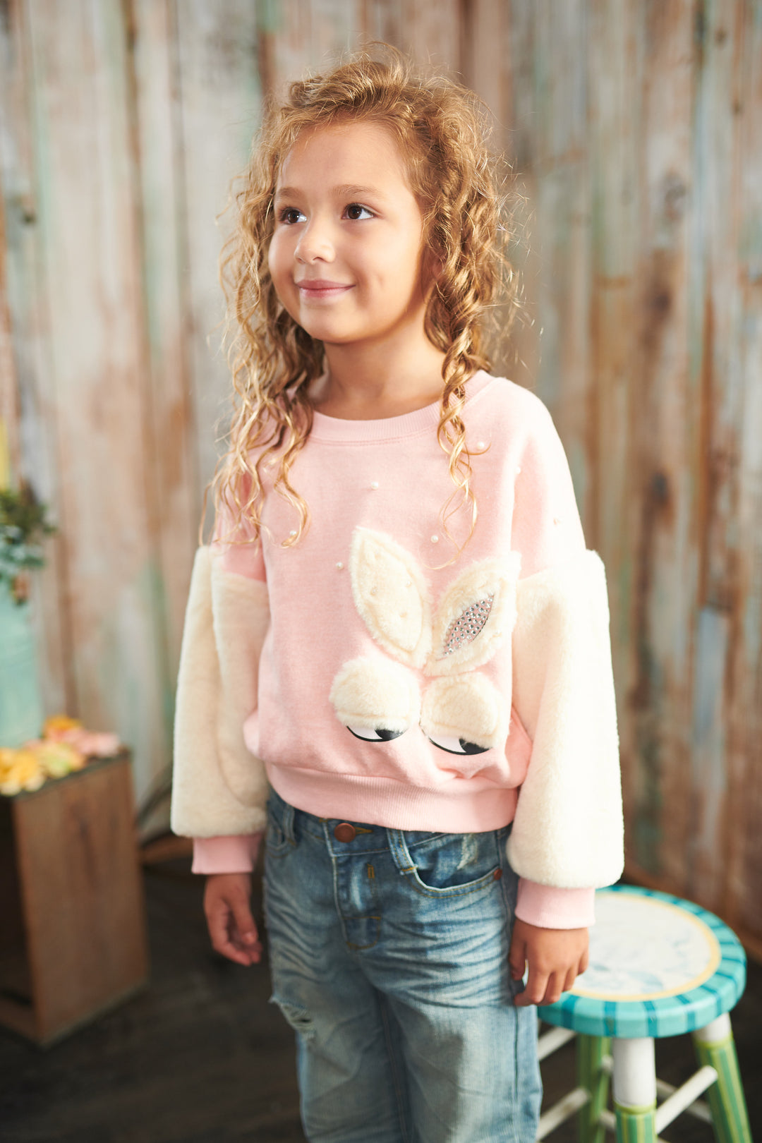 LONG SLEEVE TOP WITH BUNNY EARS & FACE