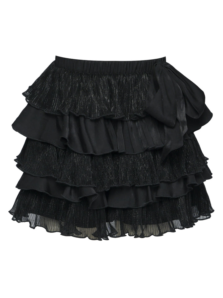 TIERED RUFFLE SKORT W/ BOW