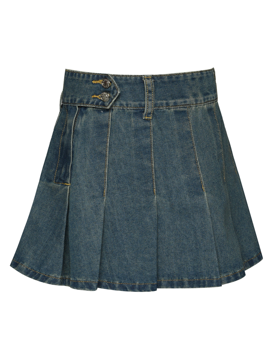 DENIM PLEATED SKIRT