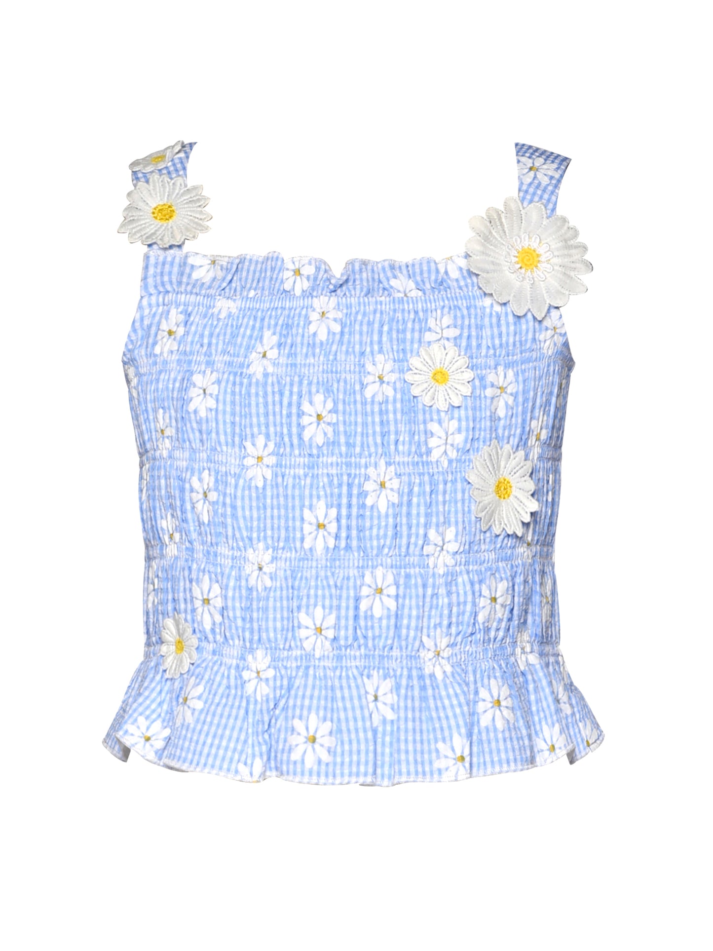 DAISY PRINT SMOCKED TOP