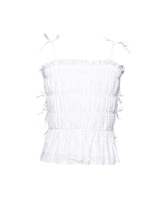 Little l Big l Tween Eyelet Smocked Bow Tank Top