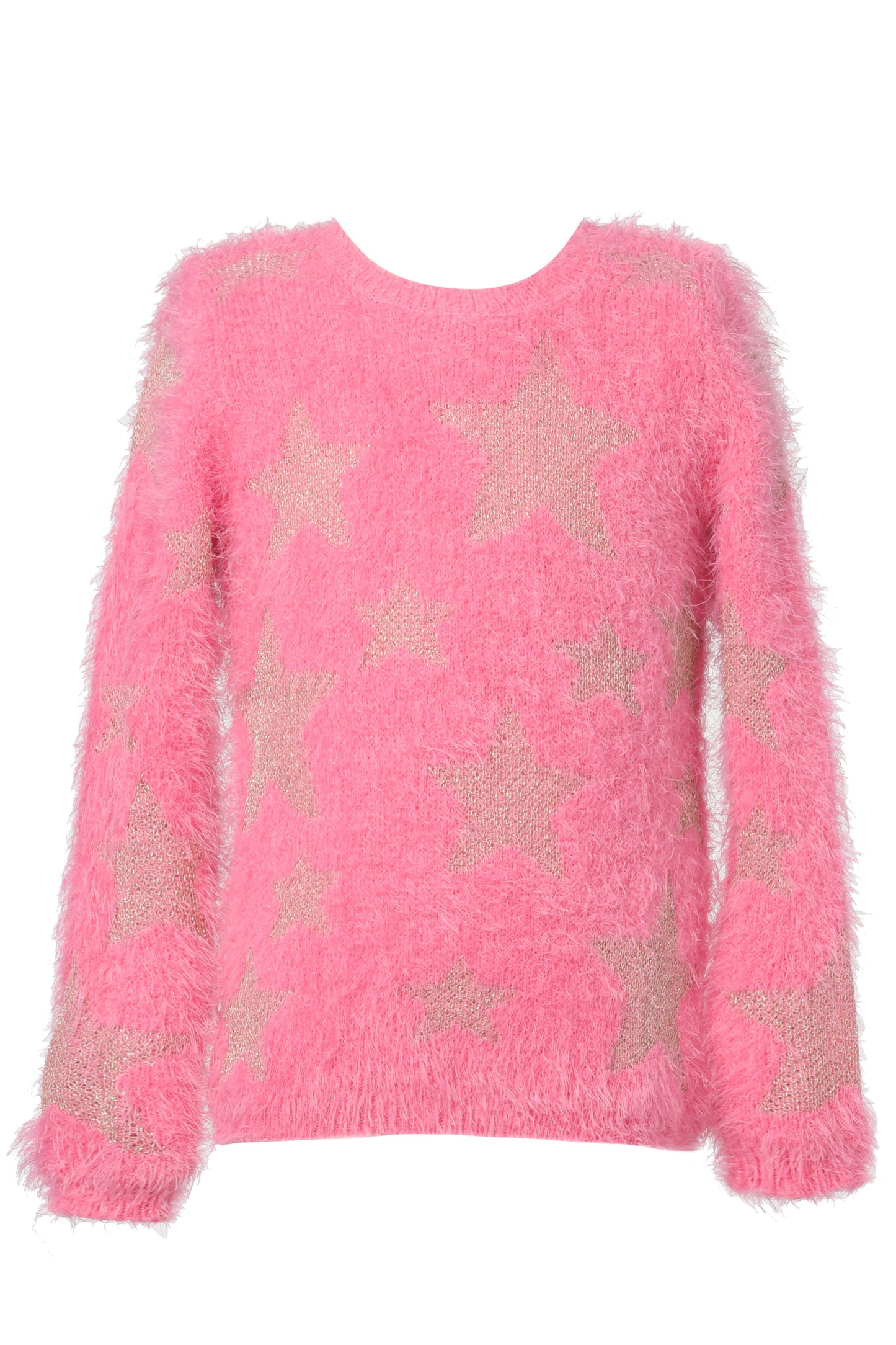 GOLD STAR ALL OVER FUZZY SWEATER