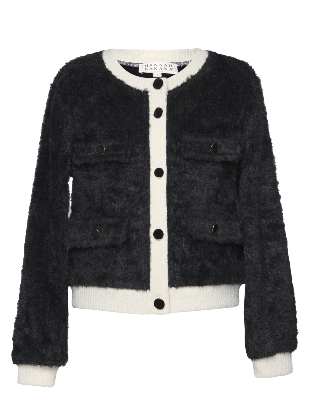 TWO TONE FUZZY CARDIGAN