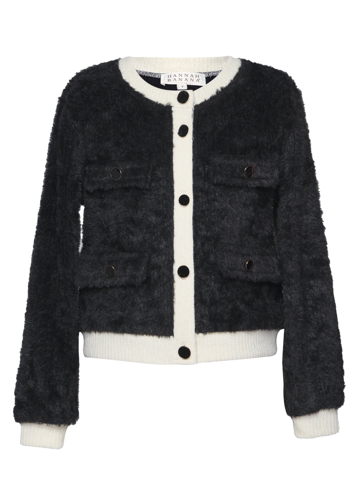 TWO TONE FUZZY CARDIGAN