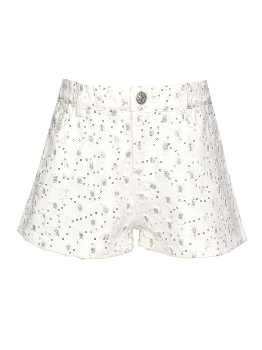 GLITTER DISTRESSED SHORTS