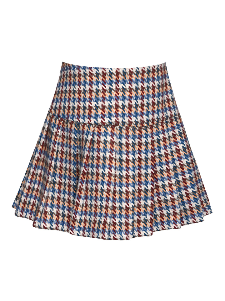 HOUNDSTOOTH PLEATED SKORT
