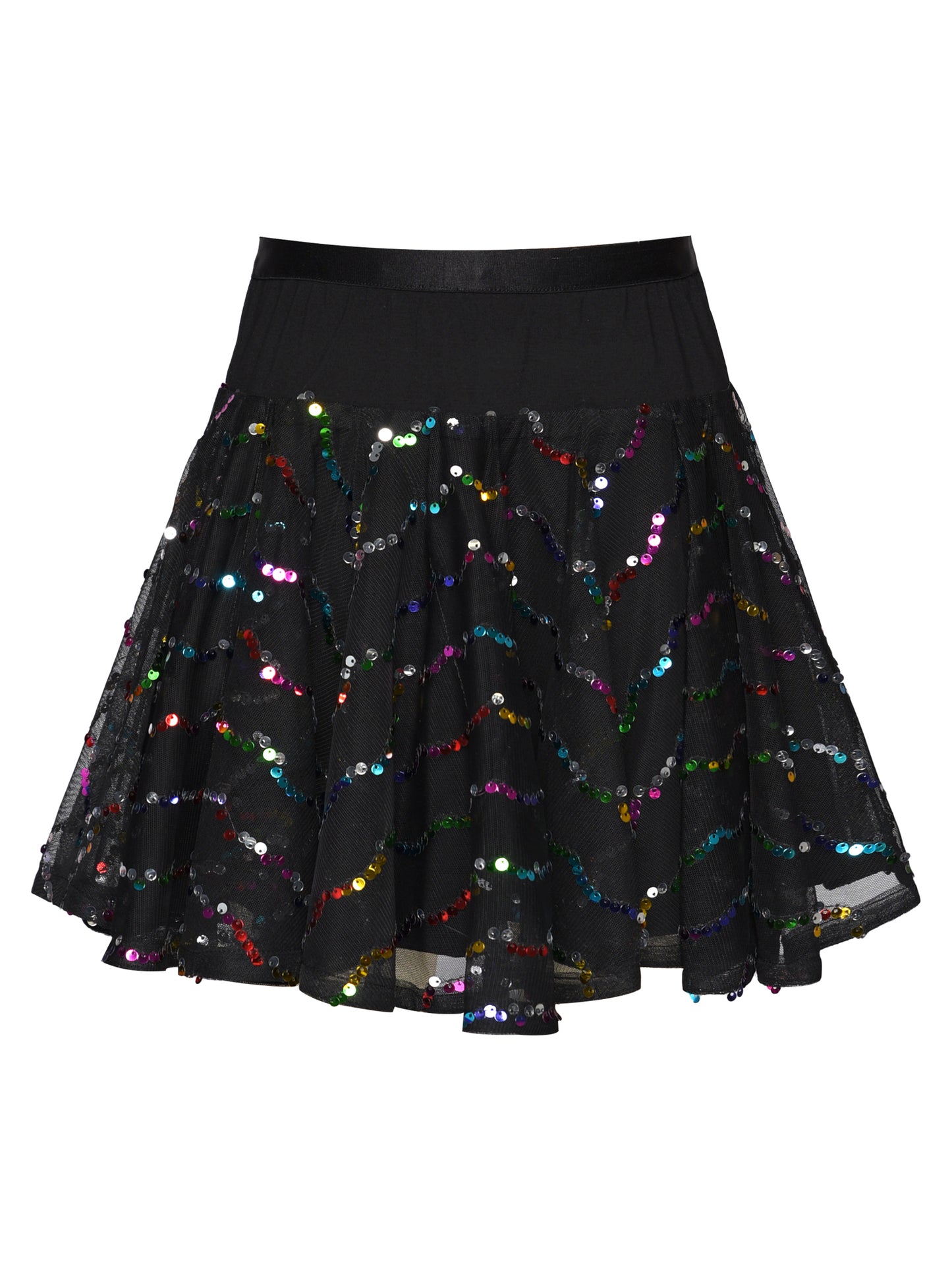 Colorful Sequins Mesh Circle Skirt