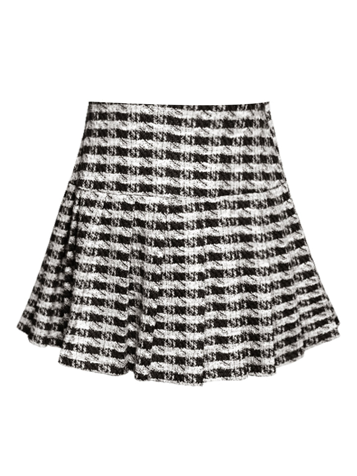 HOUNDSTOOTH PLEATED SKORT