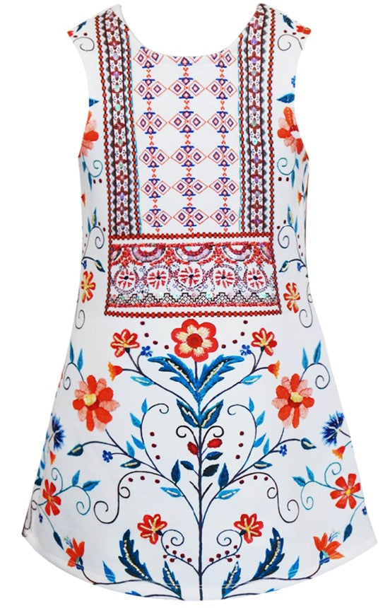Girls Floral Printed A-Line Dress