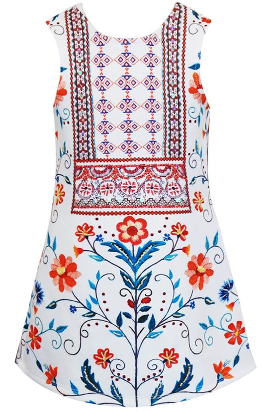 Girls Floral Printed A-Line Dress