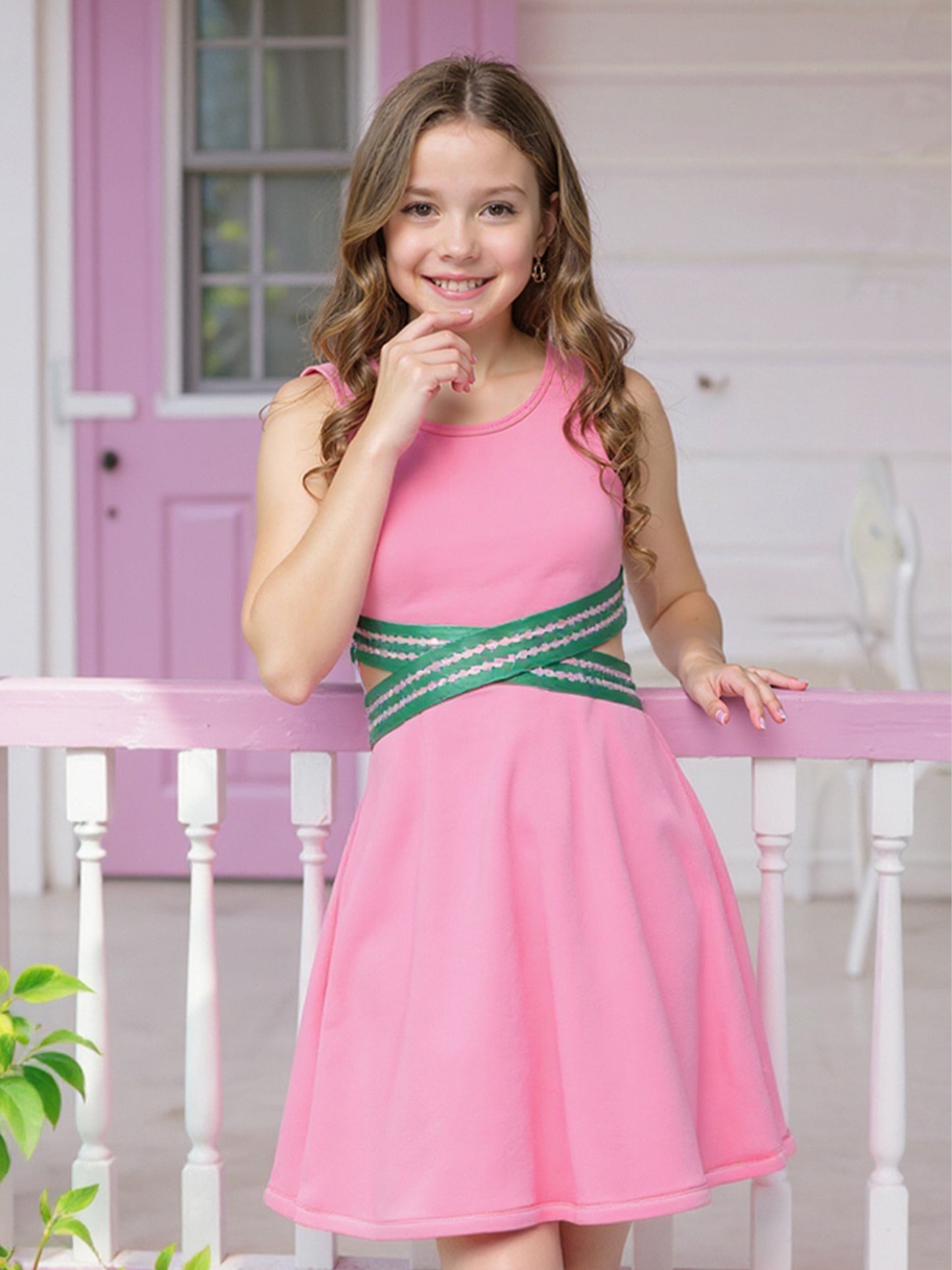 DRESS CRISS CROSS WAIST CUTOUT