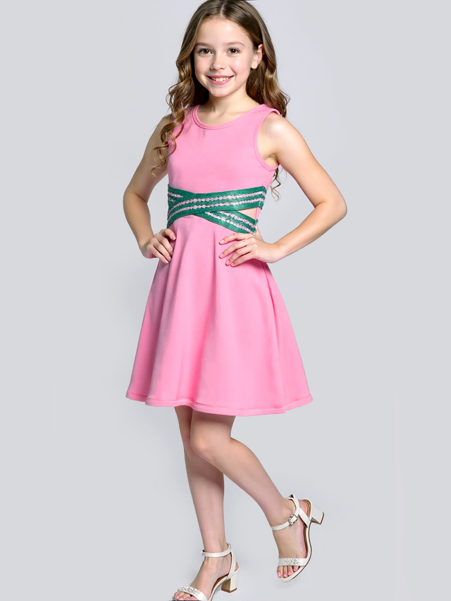 DRESS CRISS CROSS WAIST CUTOUT