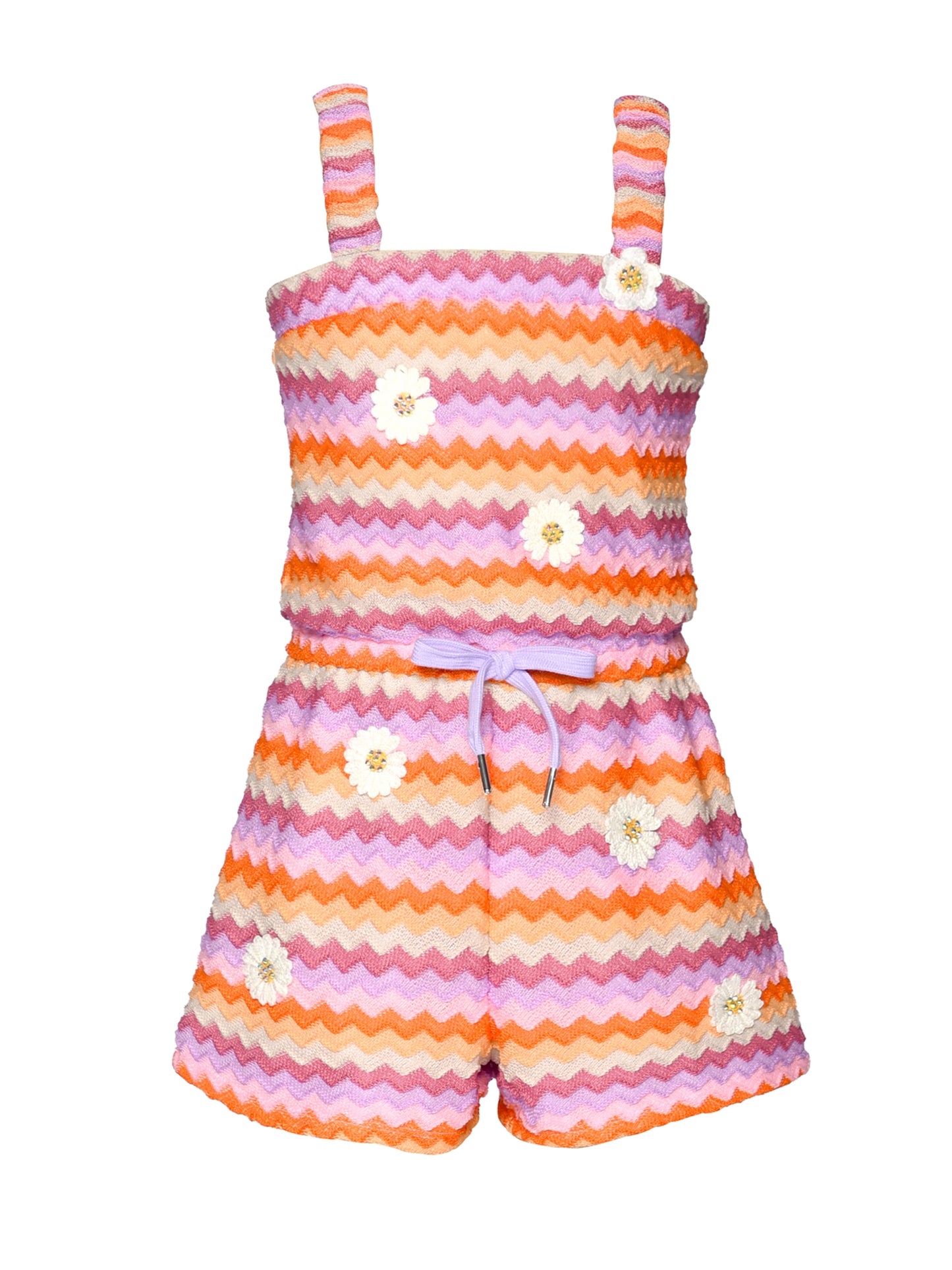 STRIPED CROCHET ROMPER
