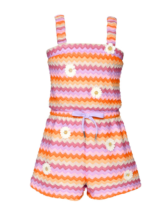 STRIPED CROCHET ROMPER