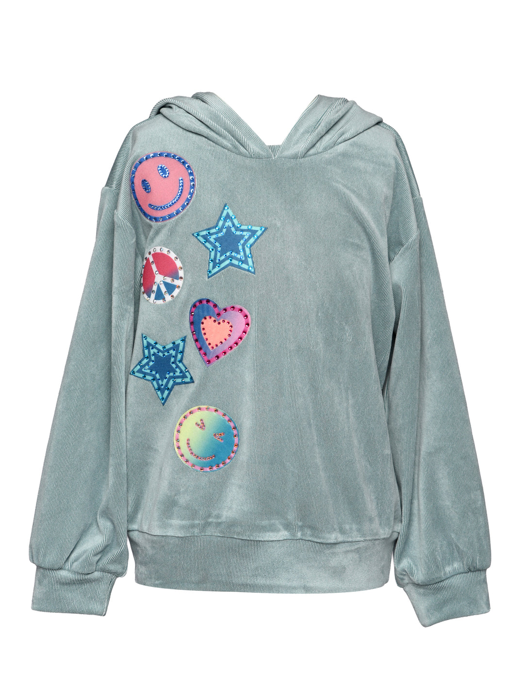 PULLOVER HOODIE WITH EMOJI APPLIQUES