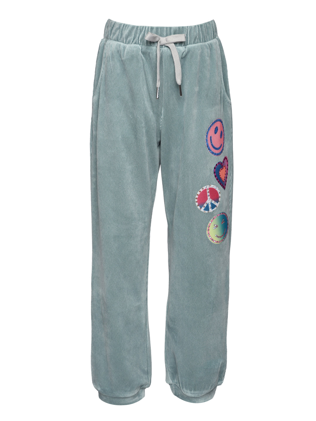 PULL-ON JOGGER PANTS WITH EMOJI APPLIQUES