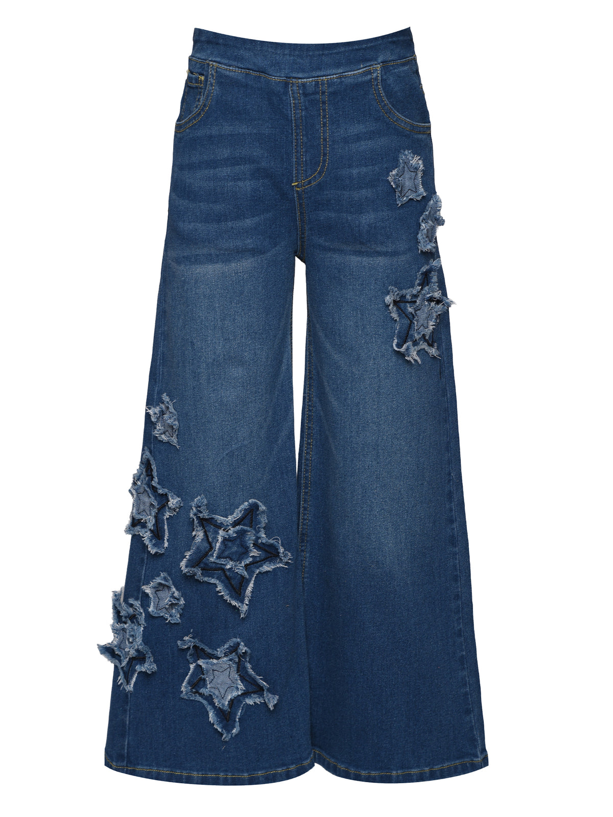 STAR PATCH PULL-ON DENIM JEANS