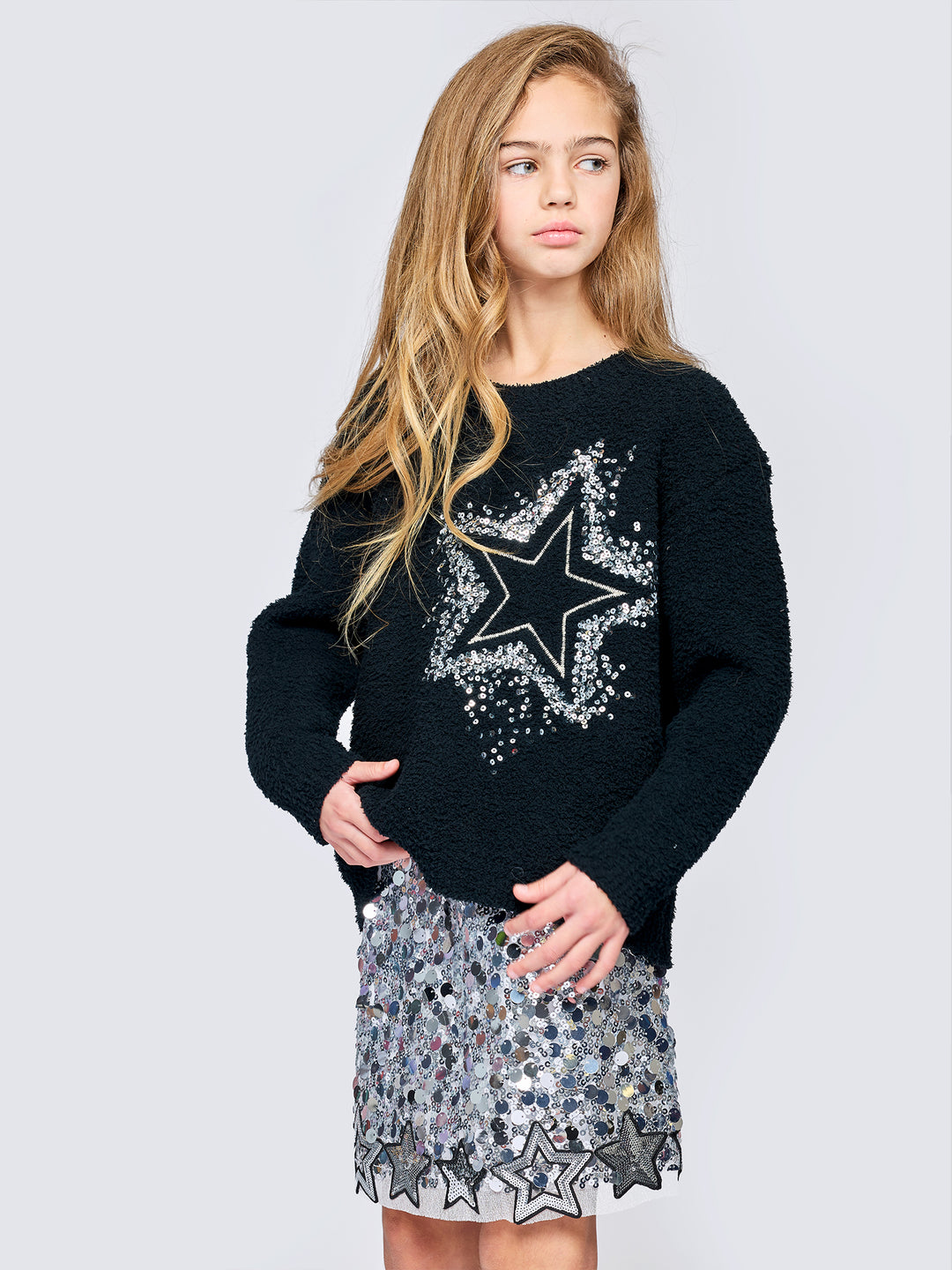 SEQUINED MINI SKIRT WITH STARS
