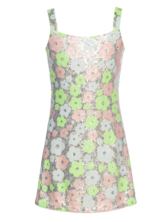 FLOWER SEQUIN DRESS