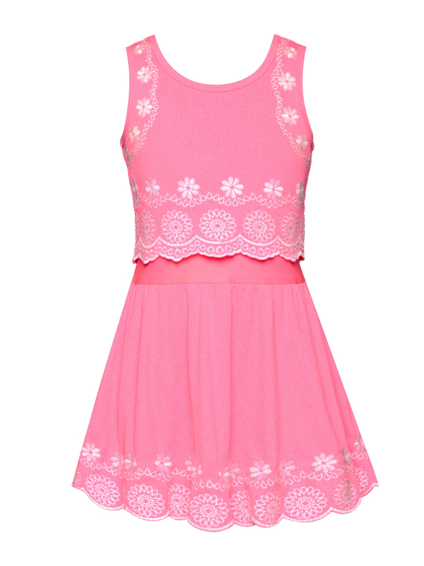 EMBROIDERED RIB TWOFER DRESS