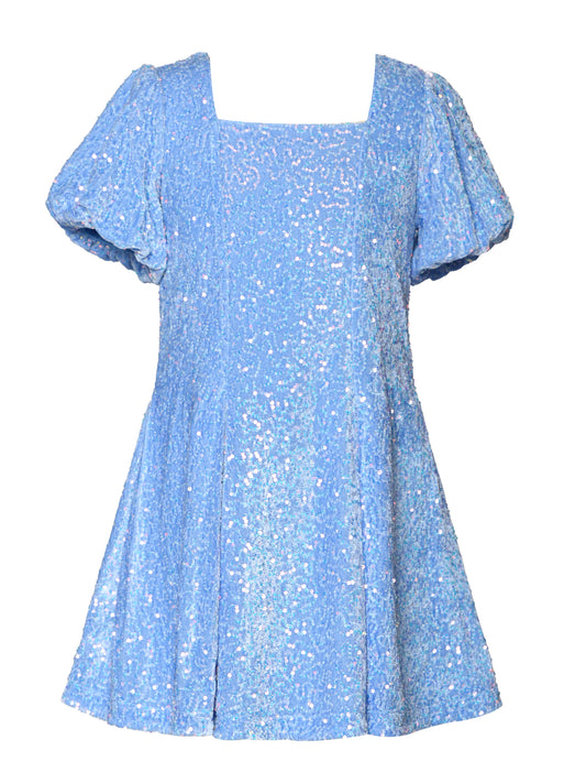 SEQUIN FIT & FLARE DRESS