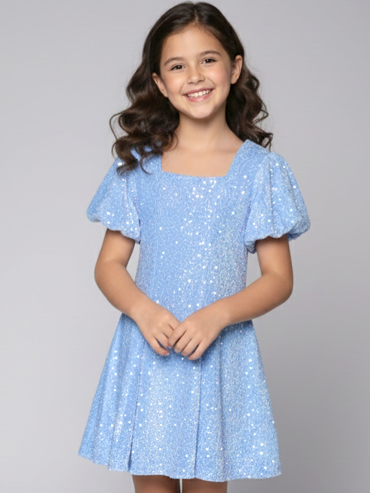 SEQUIN FIT & FLARE DRESS