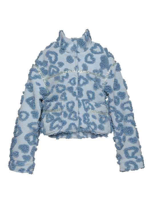 HEART EMBOSSED FAUX SHERPA JACKET