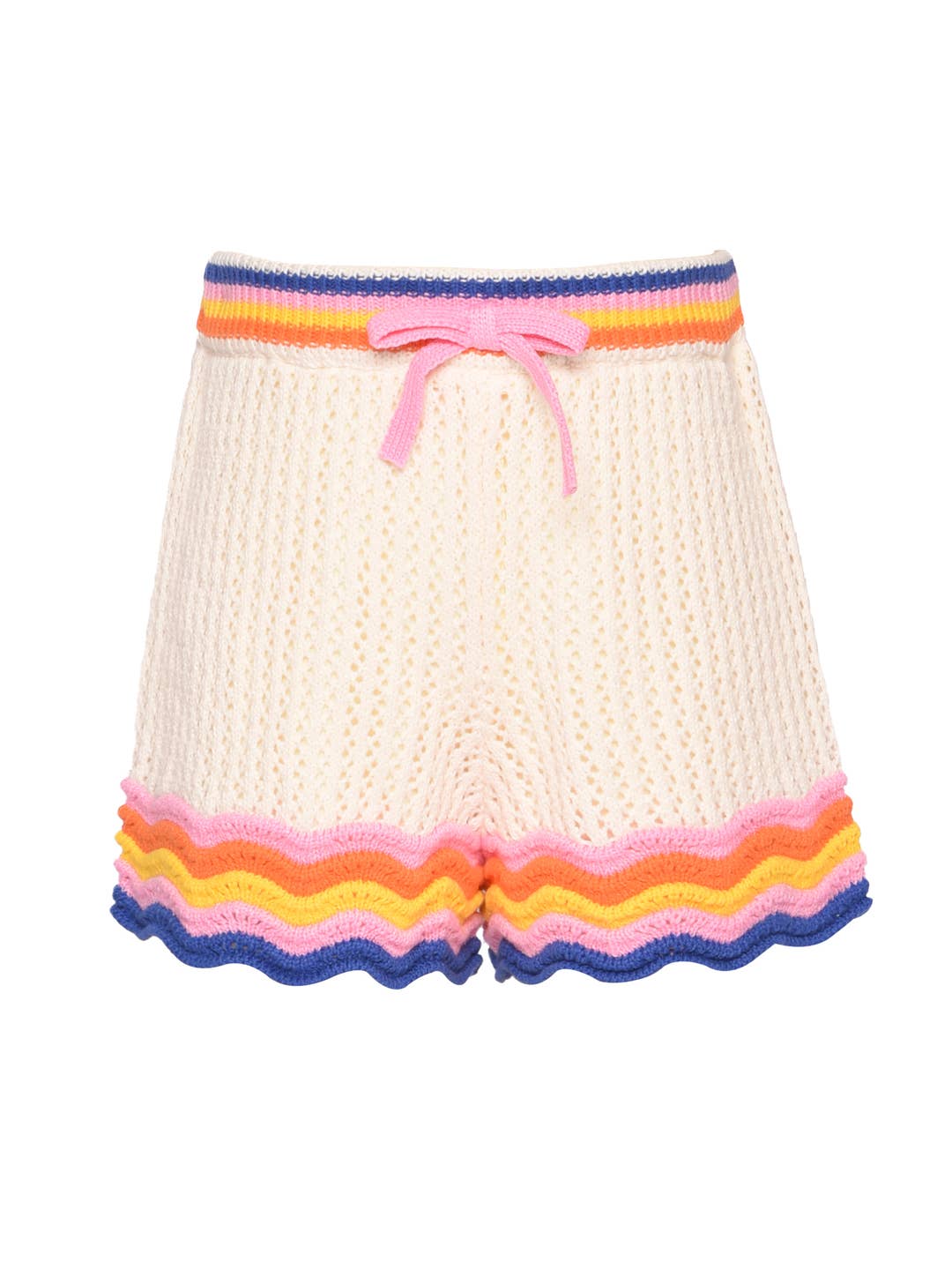Little l Big l Tween Girl’s Colorblock Wave Crochet Shorts