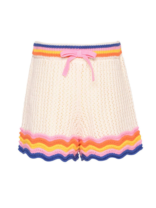Little l Big l Tween Girl’s Colorblock Wave Crochet Shorts