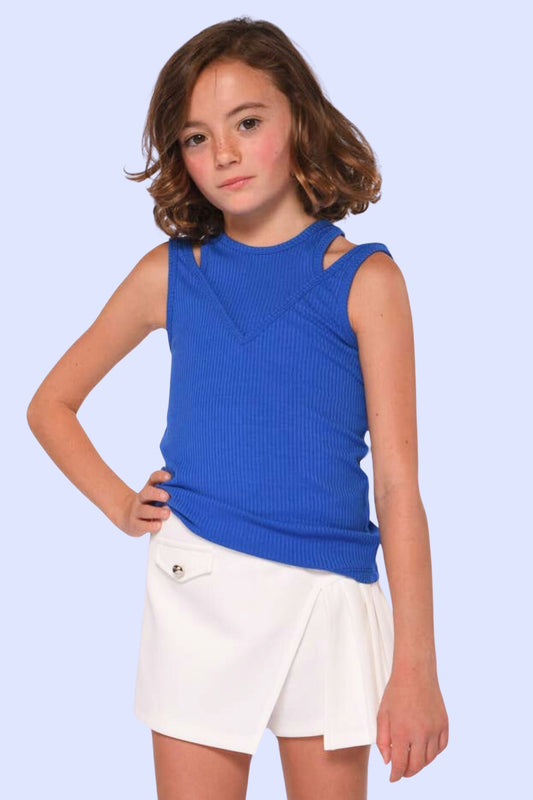Little Girl’s Tween Chic Asymmetrical Pleated Skort
