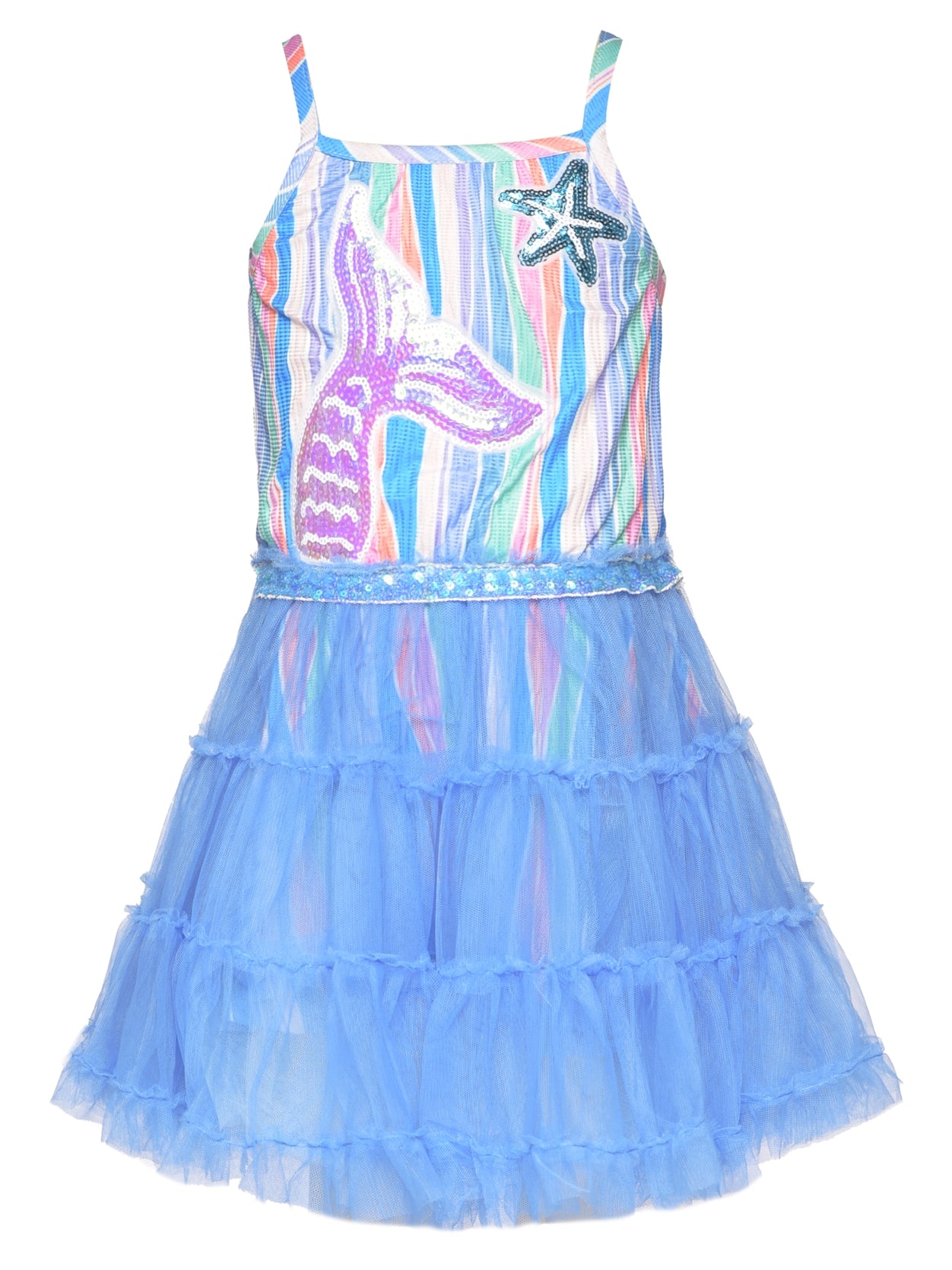 Infant l Toddler l Little Girls Striped Mermaid Tail Tutu Dress