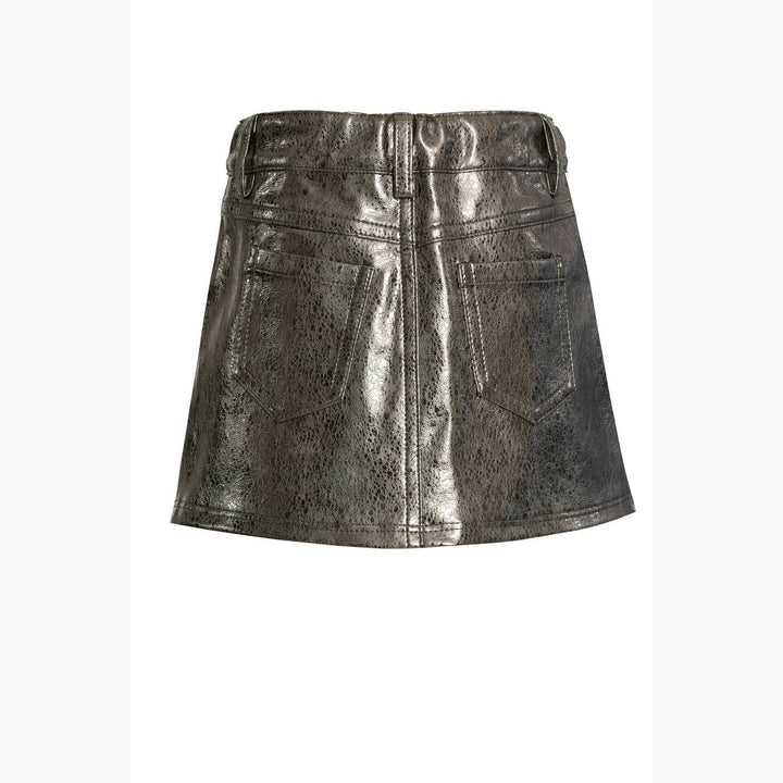 Infant l Toddler Textured Pleather Trendy Metallic Skirt