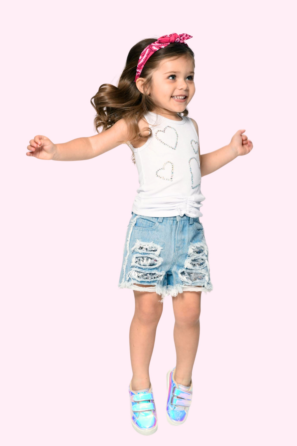 Infant l Toddler l Little Girls Heart Rhinestone Detail Tank Top