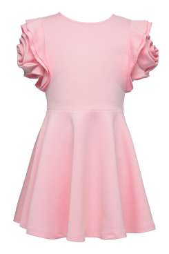 Girl’s Rosette Shoulder Sleeve Skater Dress