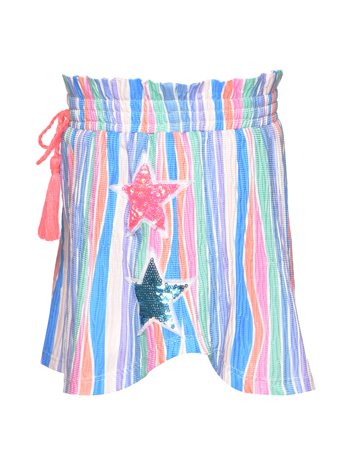 STRIPE SHORTS W/ STAR TRIM DETAIL