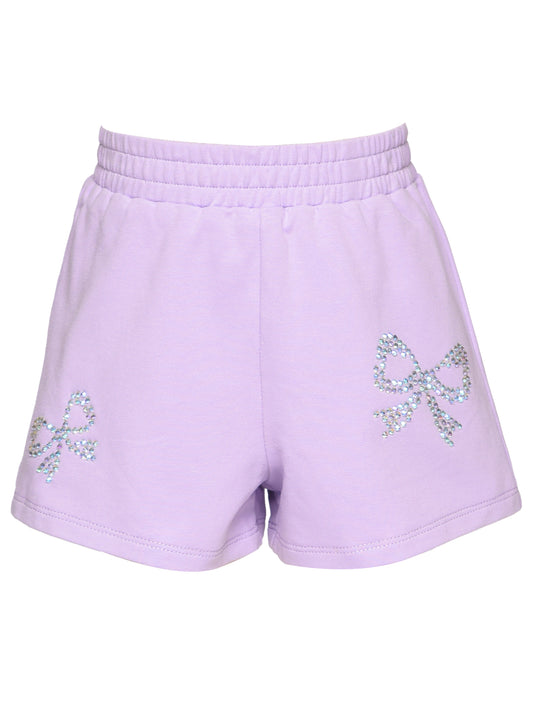 SHORTS W/ RHINESTONE BOWS