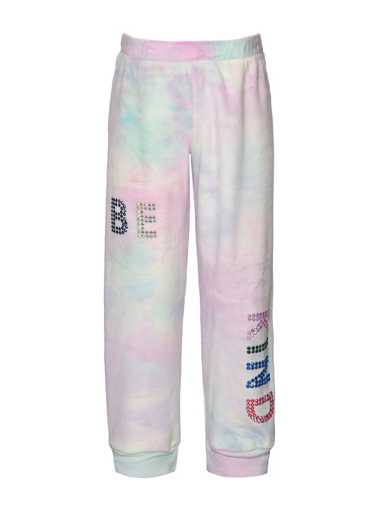 VELOUR JOGGERS WITH RHINSTONES