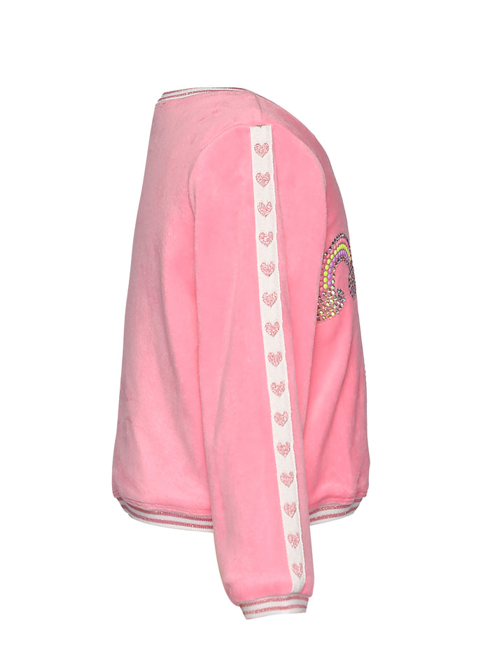 L/S VELOUR TOP W/ RHINESTONE DETAIL