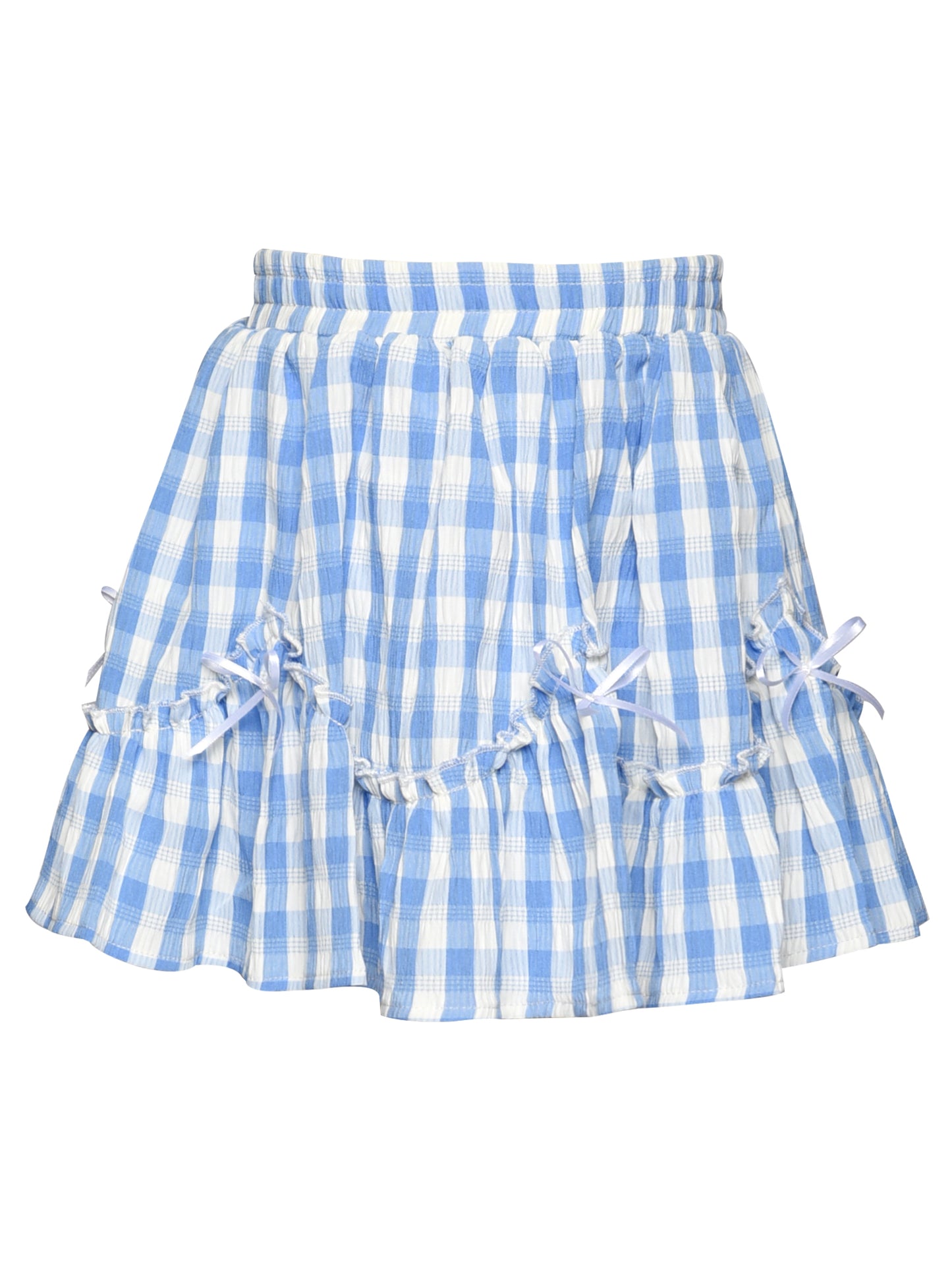 GINGHAM SKIRT WITH BOW DETAIL