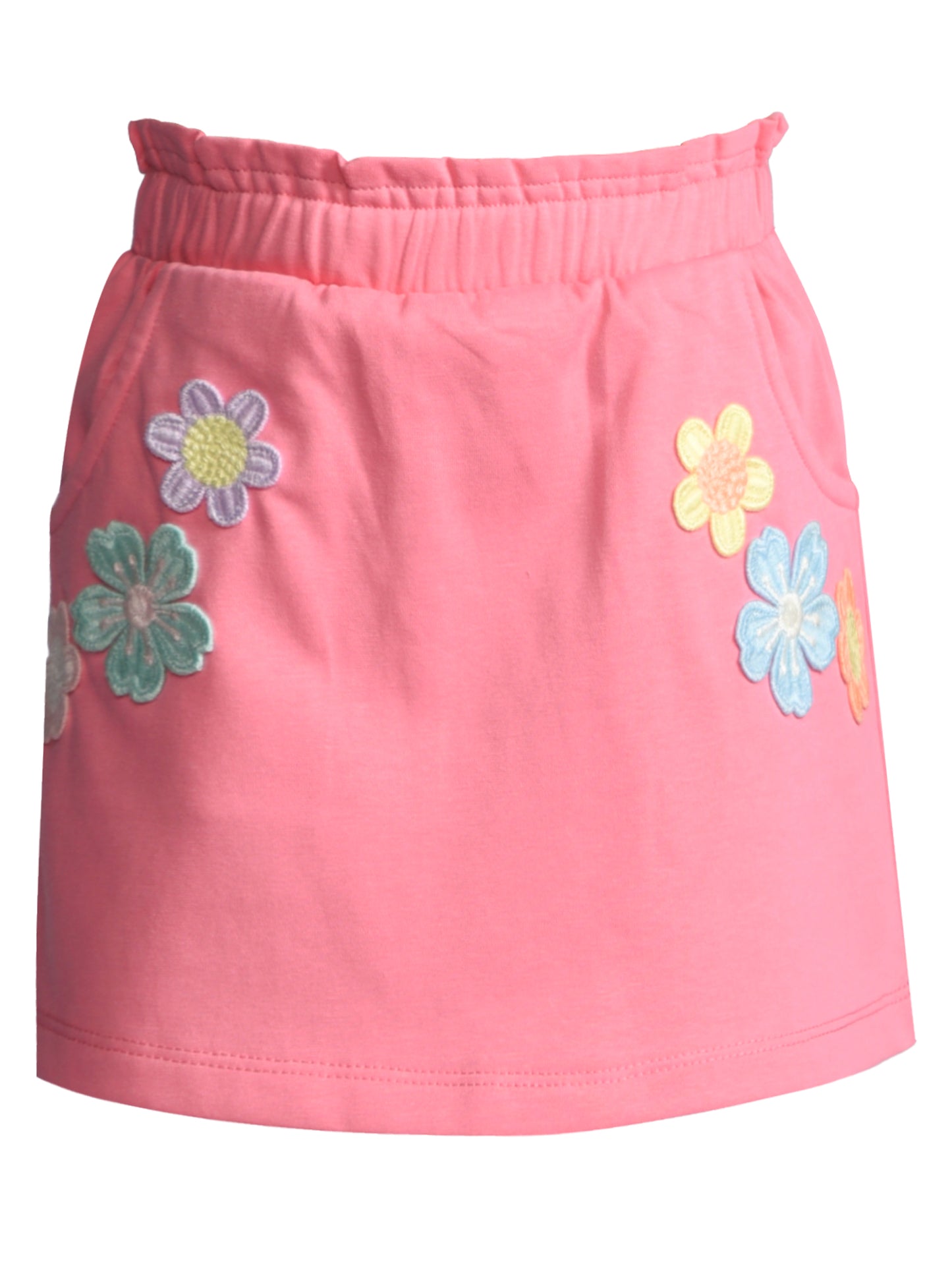 A-LINE SKIRT W/ FLOWER TRIM DETAIL