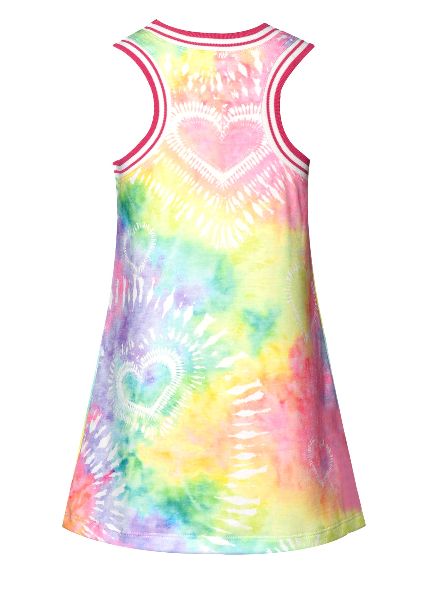 Little Girl’s A-Line Tie Dye Heart Bling Dress
