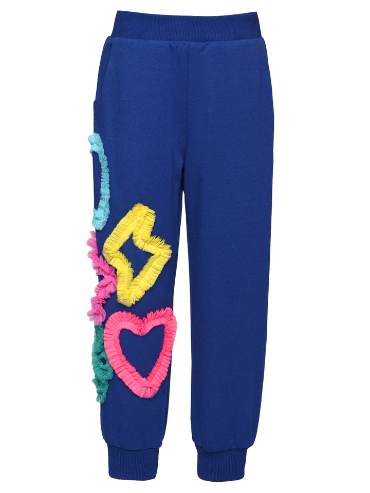 JOGGER W/ MESH HEART, STAR, FLOWER DETAIL