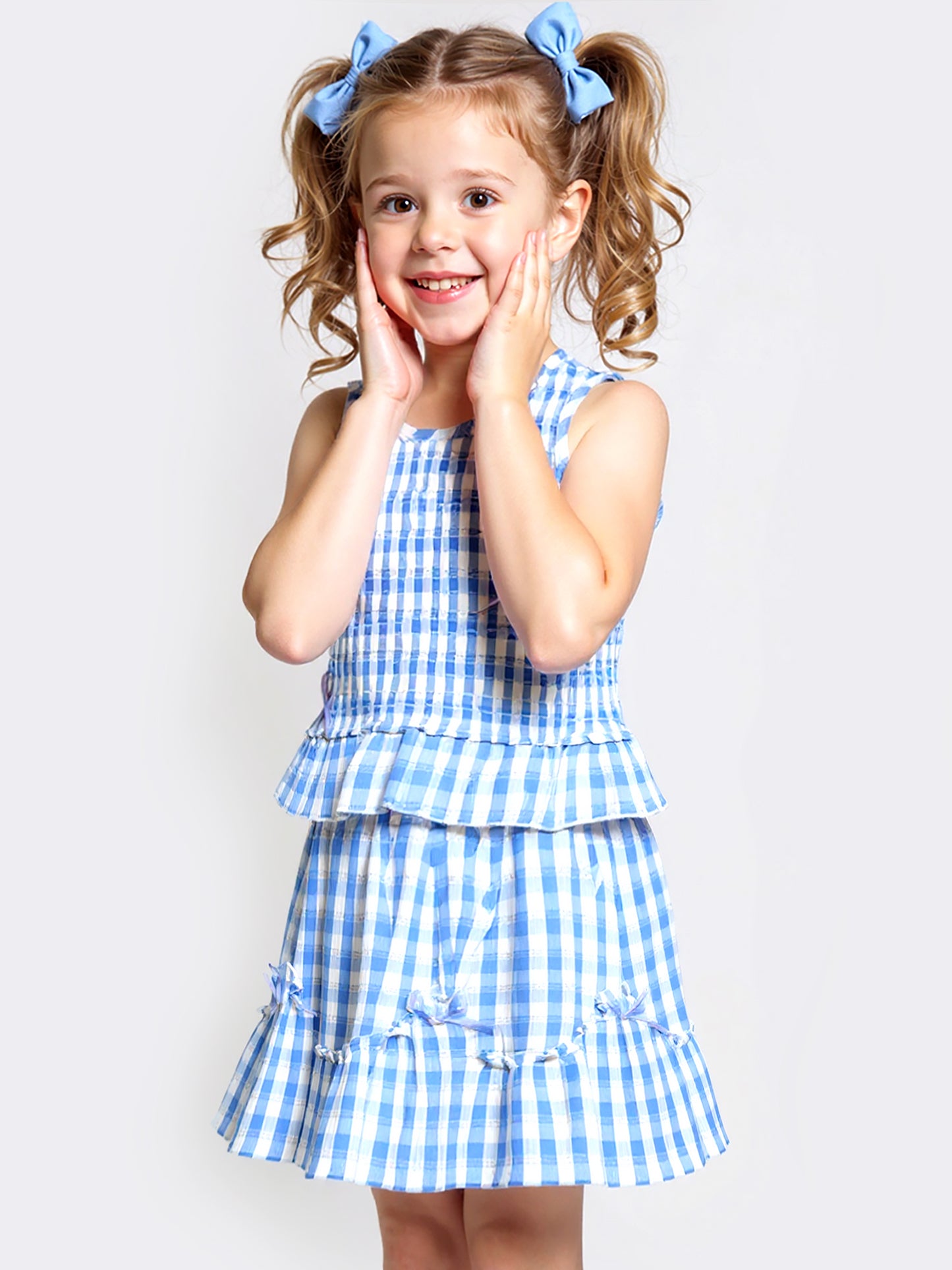GINGHAM SKIRT WITH BOW DETAIL